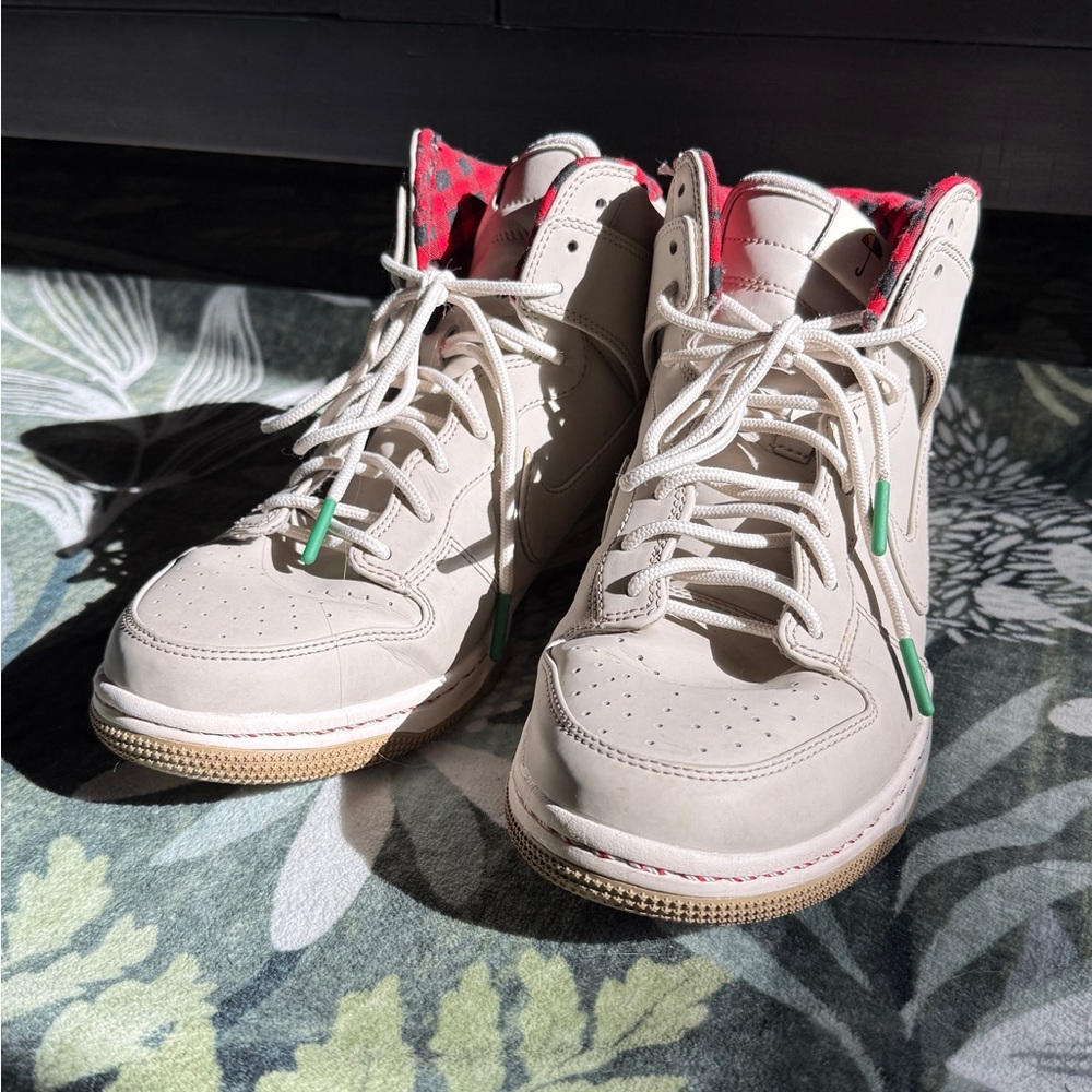 Nike Cream and Flannel Red Dunks Waterproof